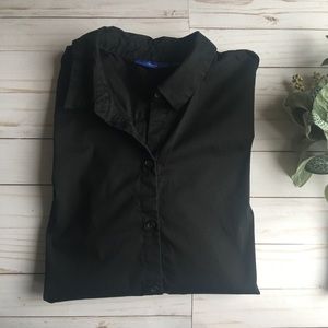 {Apt 9}Black Button Down Blouse—Long Sleeve Size L